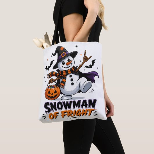 Schneemann des Schreckens Halloween Tasche (Von Nahem)