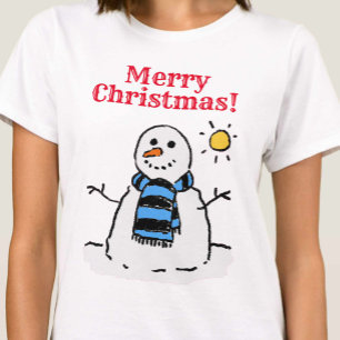 Schneemann-Design mit persönlicher Weihnachtsgrußb T-Shirt