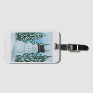 Schneemann-Digitalmalerei Gepäckanhänger