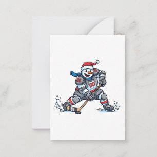 Schneemann Eishockey Weihnachten 2026 Feiertagsspo Mitteilungskarte