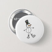 Schneemann Eislaufen Button (Vorne & Hinten)