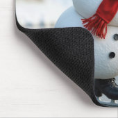 Schneemann Eislaufen mit Hund Mousepad (Ecke)