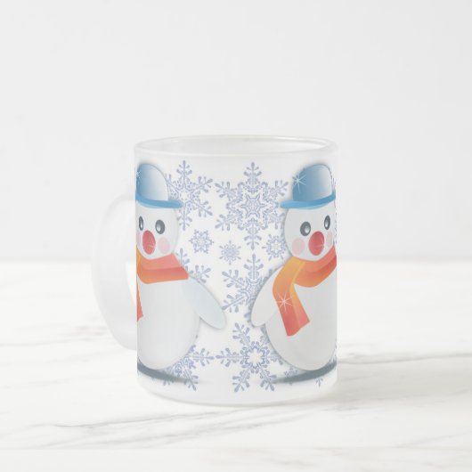 Schneemann emoji mattglastasse (Vorderseite Links)