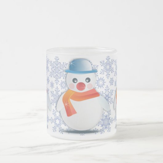 Schneemann emoji mattglastasse (Mittel)