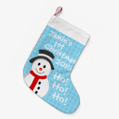 Schneemann - erstes Weihnachten Kleiner Weihnachtsstrumpf (Vorderansicht (hängend))