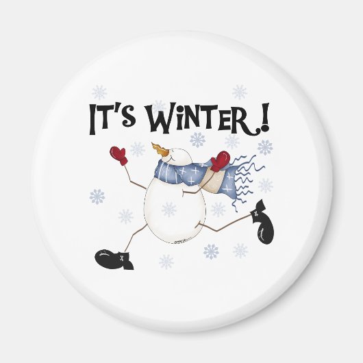 Schneemann Es ist Winter Magnet (Vorne)
