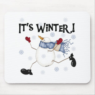 Schneemann Es ist Winter Mousepad