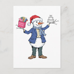 Schneemann-Eventorganisator Weihnachten 2026 Feier Postkarte