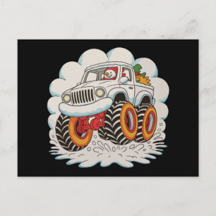 Schneemann fährt Monstertruck Weihnachten Xmas Win