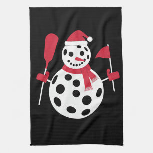 Schneemann-Familie mit Weihnachtsmannmütze Weihnac Geschirrtuch