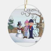 Schneemann-Familie - Paar Keramik Ornament (Links)