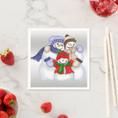 Schneemann-Familie Serviette (Beispiel)