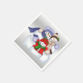 Schneemann-Familie Serviette (Ecke)