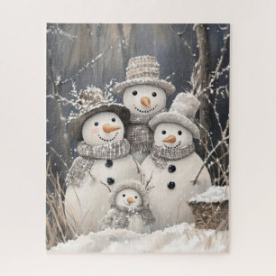 Schneemann Familie Winter Schnee Puzzle