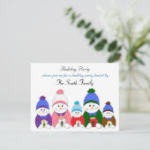 Schneemann Familienfeier Einladung (Stehend Vorderseite)