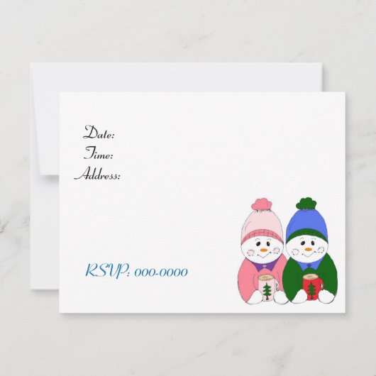 Schneemann Familienfeier Einladung (Rückseite)