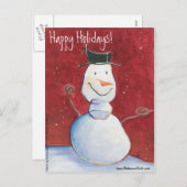Schneemann-Feiertags-Postkarten Feiertagspostkarte (Vorne/Hinten)