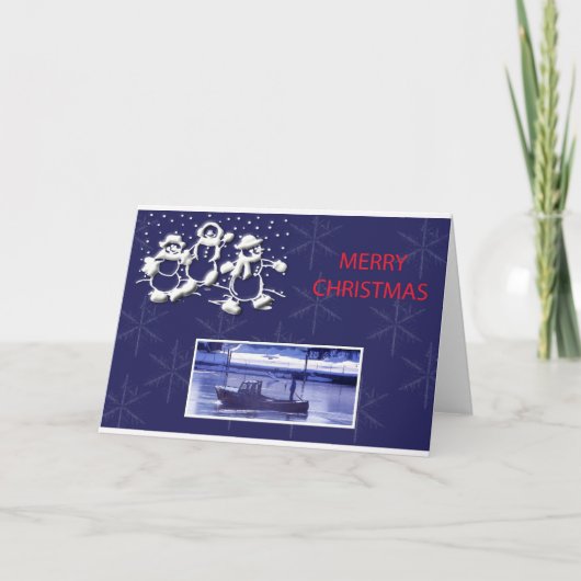 Schneemann Feiertagskarte (Vorderseite)