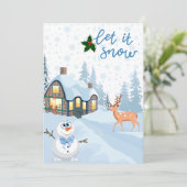 Schneemann Feiertagskarte (Stehend Vorderseite)