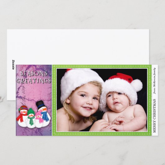 Schneemann Feiertagskarte (Vorne/Hinten)