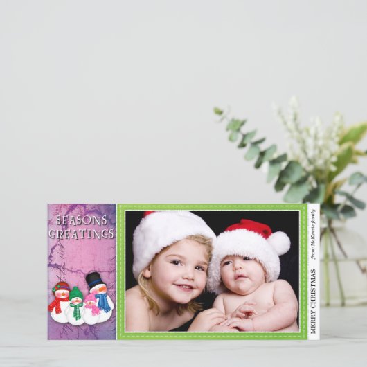 Schneemann Feiertagskarte (Stehend Vorderseite)