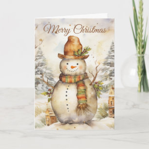 Schneemann Feiertagskarte