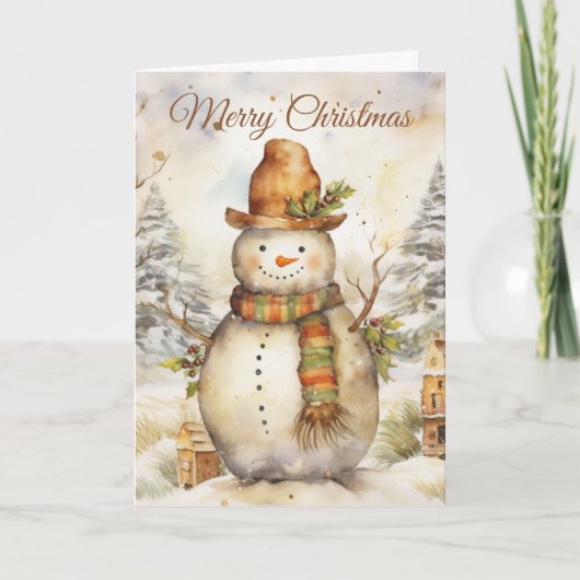Schneemann Feiertagskarte (Vorderseite)