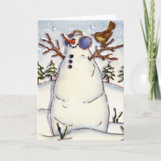 Schneemann Feiertagskarte (Vorderseite)