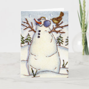 Schneemann Feiertagskarte
