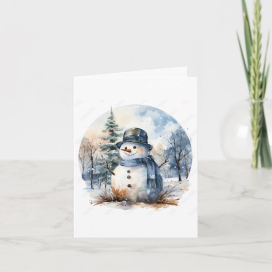 Schneemann Feiertagskarte (Vorderseite)
