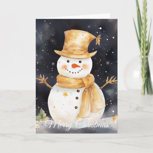 Schneemann Feiertagskarte (Vorderseite)