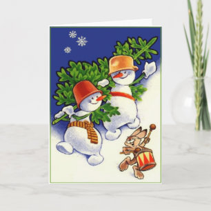 Schneemann Feiertagskarte