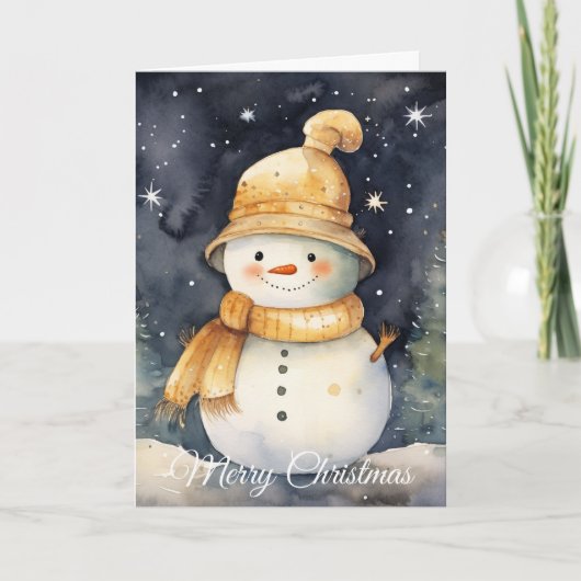 Schneemann Feiertagskarte (Vorderseite)