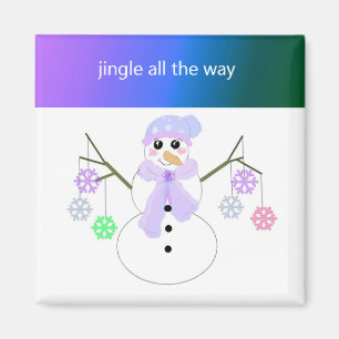 Schneemann Flakie mit Schneeflocken Magnet