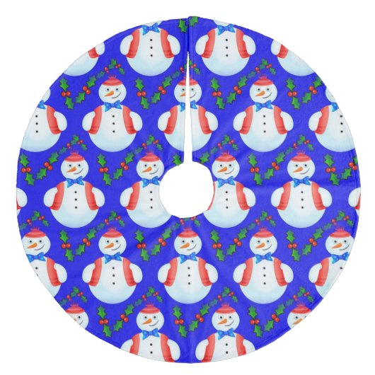 Schneemann Fleece Weihnachtsbaumdecke (Vorderseite)