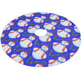 Schneemann Fleece Weihnachtsbaumdecke (Schrägansicht)
