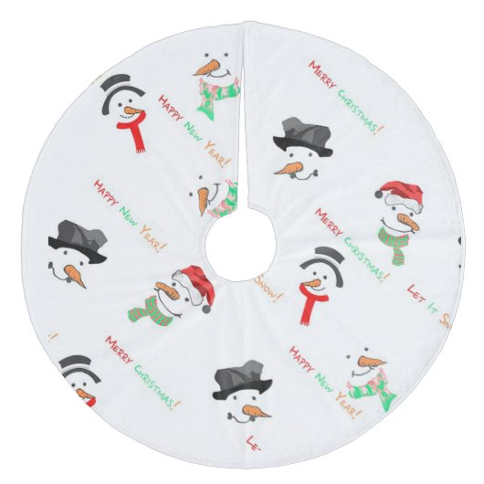 Schneemann Fleece Weihnachtsbaumdecke (Vorderseite)