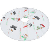 Schneemann Fleece Weihnachtsbaumdecke (Schrägansicht)