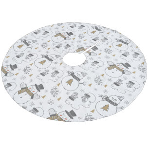 Schneemann Fleece Weihnachtsbaumdecke