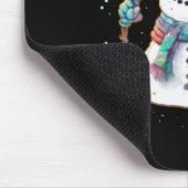Schneemann-Friedenszeichen-Weihnachten-Schnee-Fros Mousepad (Ecke)