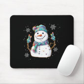 Schneemann-Friedenszeichen-Weihnachten-Schnee-Fros Mousepad (Mit Mouse)