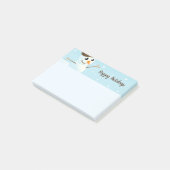 Schneemann frohe Feiertage Post-it Klebezettel (angewinkelt)