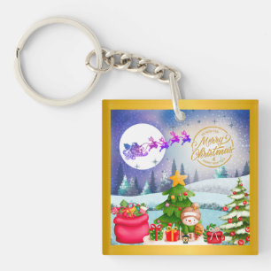 Schneemann Frohe Weihnachten Baum Geschenk & Frohe Schlüsselanhänger