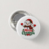 Schneemann Frohe Weihnachten Button (Vorne & Hinten)
