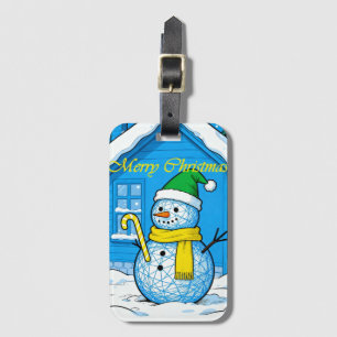Schneemann Frohe Weihnachten Gepäckanhänger, Festl Gepäckanhänger
