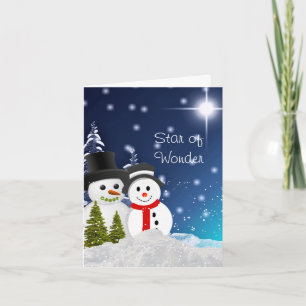Schneemann Frohe Weihnachten Grußkarte Karte