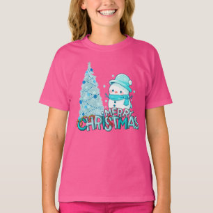 Schneemann Frohe Weihnachten Weihnachtsmann Baum S T-Shirt
