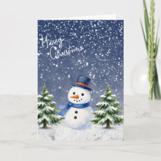 Schneemann Frohe Weihnachtskarte Feiertagskarte