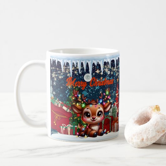Schneemann, fröhlich kaffeetasse (Mit Donut)