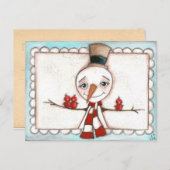 Schneemann für offene Waffen - Urlaubspostkarte Feiertagspostkarte (Vorne/Hinten)